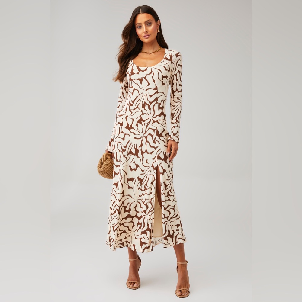 Mon Renn HIGH TIDE LONG SLEEVE DRESS - HIGH TIDE‎ COFFEE